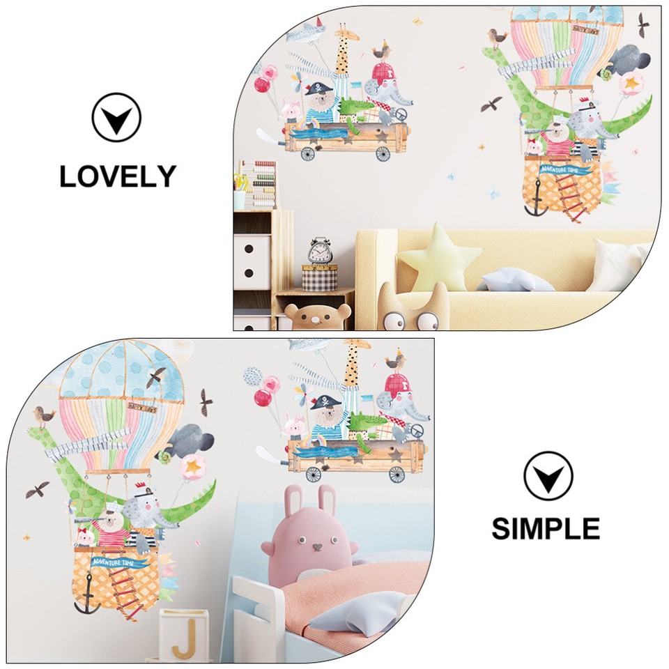 2 Sheets Animal Wallpaper for Kids Sticker Children's Girl Decoration