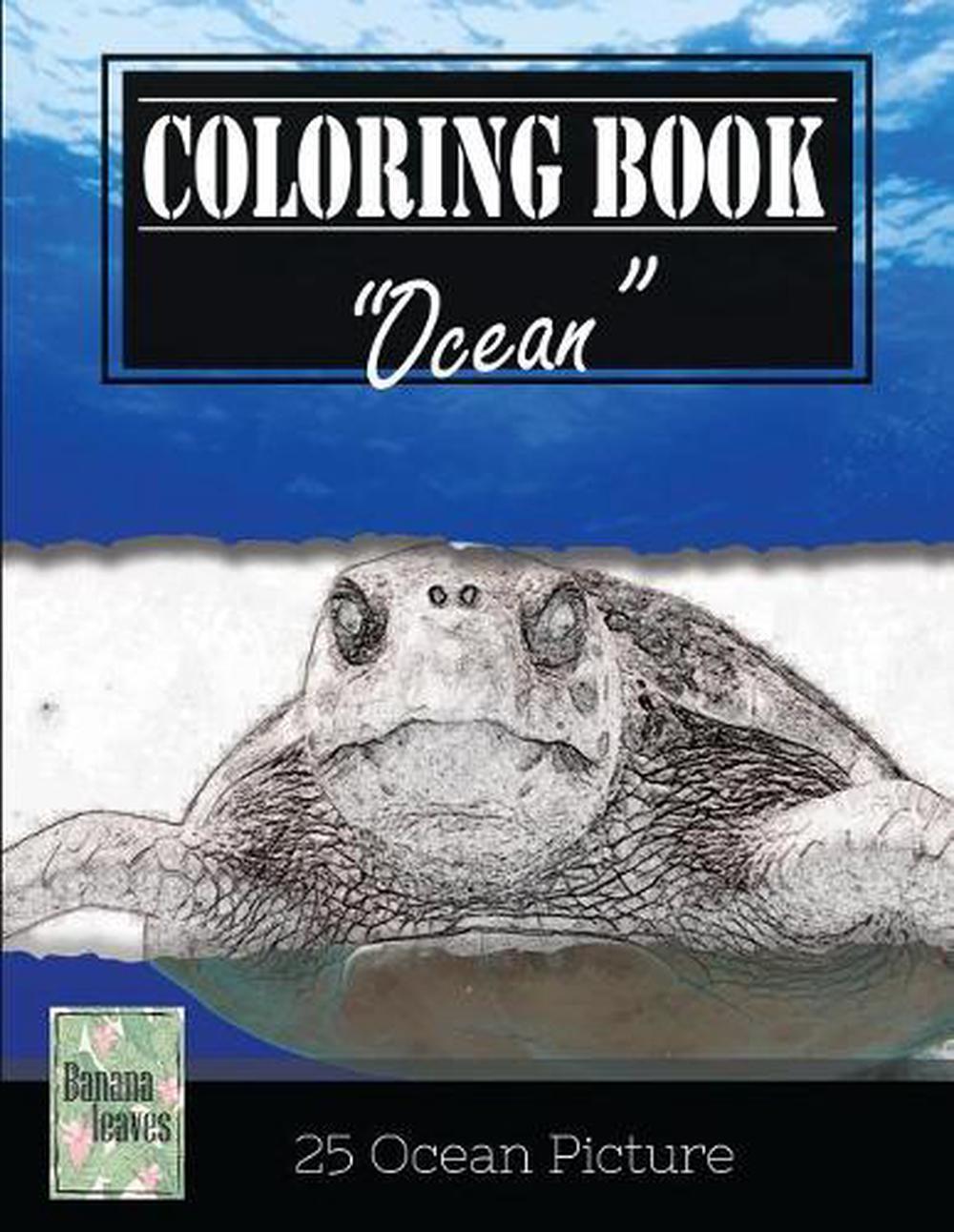 Ocean Sealife Greyscale Photo Adult Coloring Book, Mind Relaxation Stress Relief