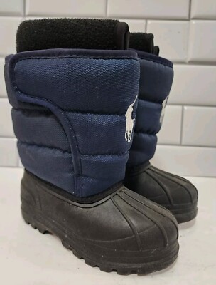 Polo Ralph Lauren Kids Boys Navy Blue Winter Snow Boots Size  display picture 1