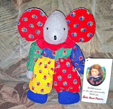 Käthe Kruse Vintage Puppe Frottee Maus bunt Blume Kuscheltier NEU mit Etikett!