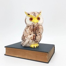 Vintage Ceramic Owl Alberta's Mold Glazed Hooter Statue MCM 70s