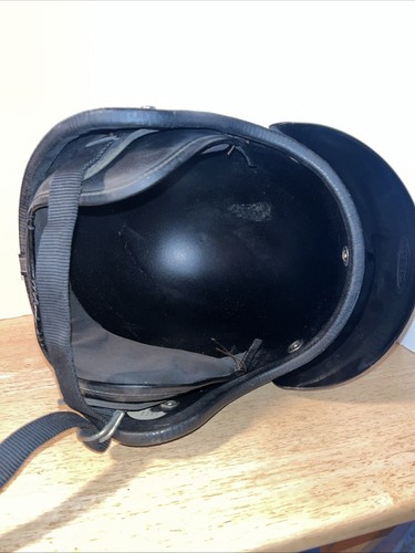 Vintage Open Face Shield Black Metal flake Motorcycle Helmet LSI-4150 - Large? - Picture 8 of 13