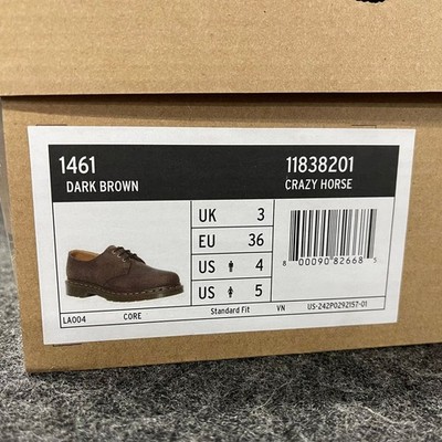 DR. MARTENS 1461 Crazy Horse Leather Oxford Shoes Women's Size 5
