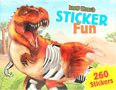 Depesche 12408 Dino World Sticker Fun - Stickerbuch mit 24 bunten Hintergrundsei