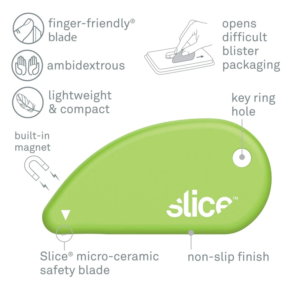 Slice 00100 Ceramic Blade Safety Cutter, Green - Image 3 of 4