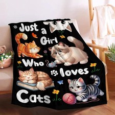 50x40 Inch Child Kid Cat Lover Blanket Room Decor Flannel Fleece Throw
