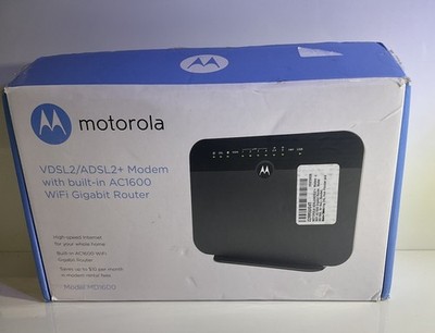 Motorola MD1600 VDSL2/ADSL2+ Modem and AC1600 WiFi Gigabit Router - Black