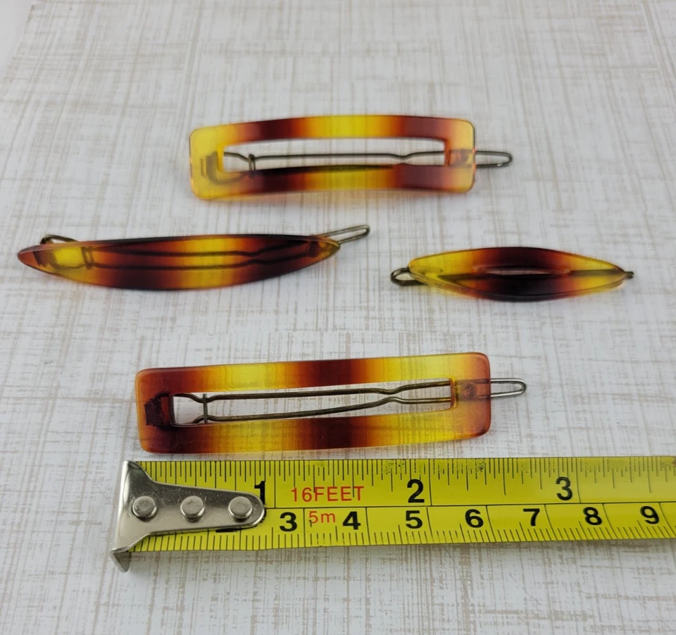 Lote de pasadores vintage de imitación de caparazón de tortuga y 1 pasador Bobby Foto 2 de 4