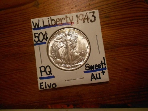 1943 Walking Liberty Silver Half Dollar AU+ TERRIFIC!!!! PQ!!!! LOOOOOOOOOK!!!!!