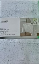 COLORDRIFT LUXURIOUS METALLIC 60 X 144 X-LARGE TABLECLOTH OBLONG SEATS 12-14 NEW
