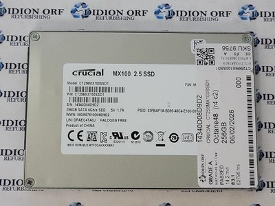 CRUCIAL MX100 256GB 2.5'' SATA SSD CT256MX100SSD1, Grade A, SKU 9756