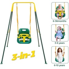 Foldable Toddler Swing Set for Indoor/Outdoor Play