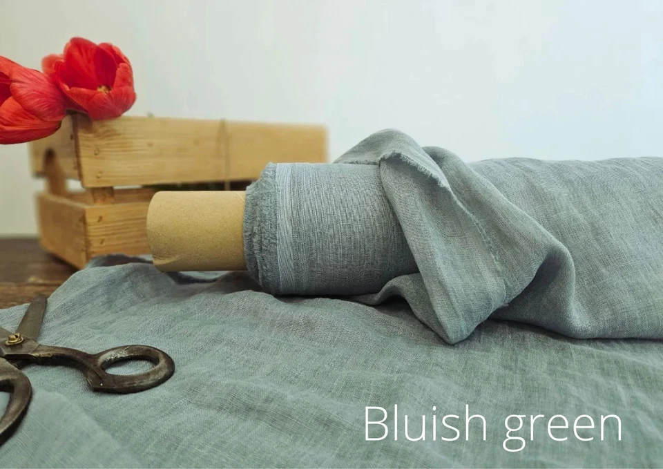 Black Linen Fabric by the Yard | Soft Washed Medium Weight | Sewing & Upholstery - Image 4 of 4