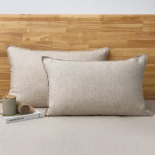 100 French Linen Pillow Cases Queen Size Set of 2, Stone Washed Flax Pillow ...