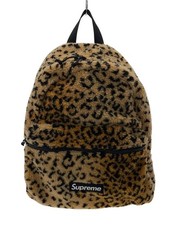 Supreme Leopard Fleece Backpack Camel Animal Pattern Street Used