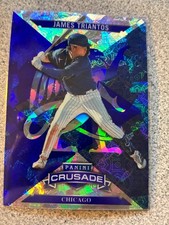 2025 Panini Crusade #32 James Triantos Crusade Blue Cracked Ice