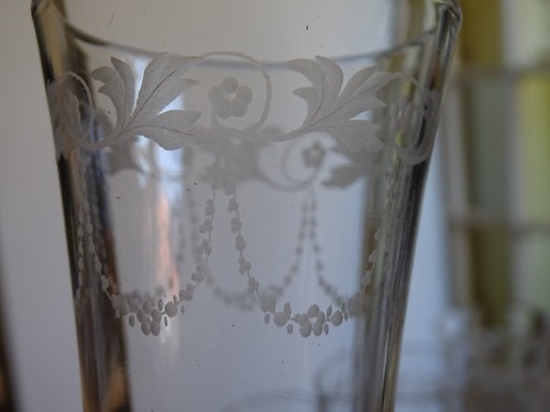 BACCARAT 4 ANCIENNES FLUTES CHAMPAGNE CRISTAL TAILER GRAVER STYLE NIII 19 EME - Imagen 10 de 13