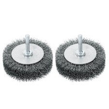 2pcs Wire Brush for Drill 3" Dia Abrasive Wire Wheel 1/4" Round Shank Cup Brush