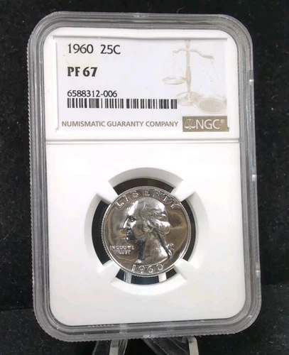 1960 Silver Proof Washington Quarter 25c NGC PF 67 #4593