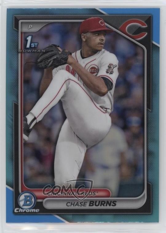 2024 Bowman Draft Chrome Sky Blue Refractor Chase Burns #BDC-55 11o2