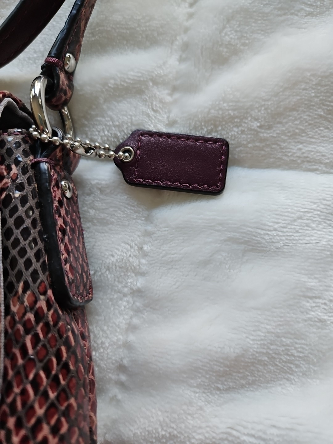 Coach Soho Burgundy & Black Python Snakeskin Leat… - image 5