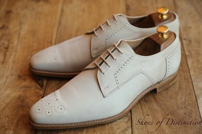 Joseph Cheaney Cream Leder Wildleder Derby Brogue Schuhe UK 9,5 F US 10,5