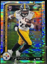Kaleb Johnson 2025 Topps Chrome #323 - Pulsar - Pittsburgh Steelers Rookie RC