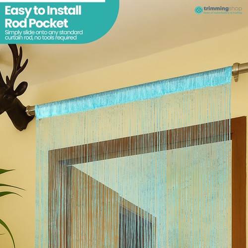 String Curtain Panels Door Fly Screen Room Divider Net Hanging Glitter Curtains - Picture 98 of 111