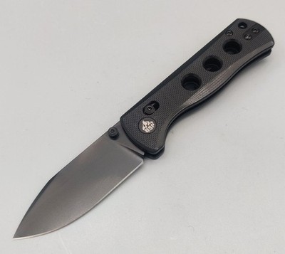 QSP Messer Knife Canary Glyde Lock Folder Black-Black Blade 14C28N Stahl G10
