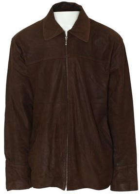 1990 1999, Civilian Leather Jacket with Turn-Down-Collar & Soft Front-Panel Fall