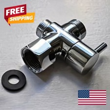 1/2" 3-Way T-adapter Shower Head Diverter Valve Water Splitter Switch - Tap Fauc