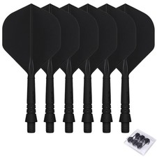CyeeLife 6pcs Molded Dart Flights and Shafts,one Piece Medium, Black
