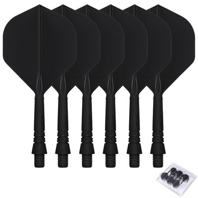 CyeeLife 6pcs Molded Dart Flights and Shafts,one Piece Medium, Black