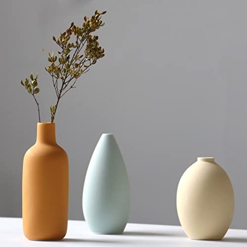 Ceramic Vase Set of 3, Flower Vase Minimalism Style for Rustic Home Decor, - Picture 7 of 7