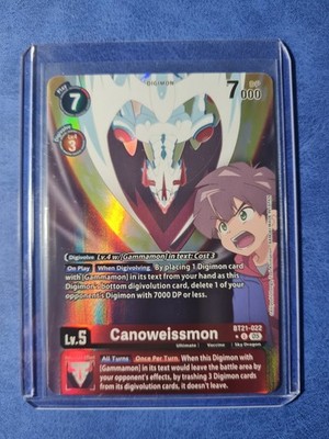 Digimon Canoweissmon   BT21-022 Alt Art   U · Digimon Generation · EN · NM