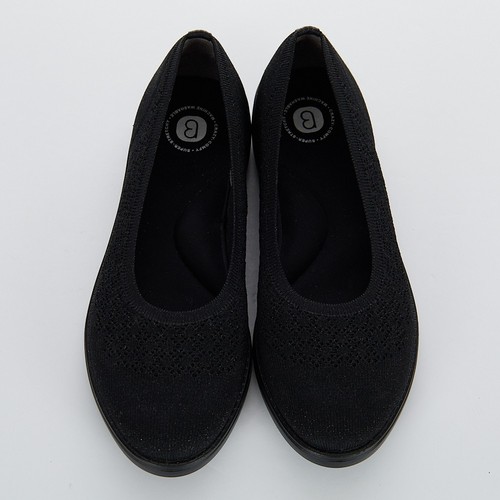 BZEES Black Women's Atlantic Knit Flats Slip On Size 9.5 - Picture 2 of 8