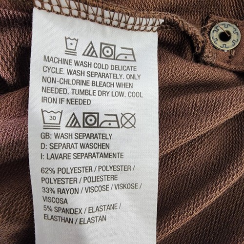 Belle by Kim Gravel Women's Top 1X Snap to It Side Tab V Neck Chestnut A609974 - Picture 11 of 12