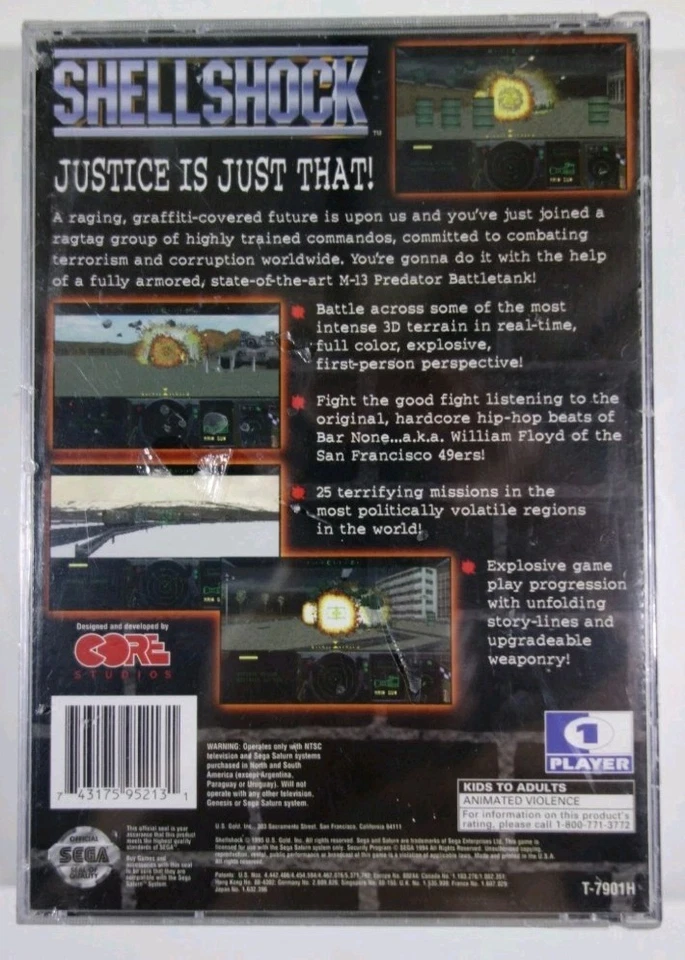 🪐 SEALED 🪐 Shellshock 🪐 SEGA Saturn 🪐 1995 🇺🇸 US Seller - Image 2 of 4