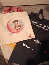 Tote Bag Selection - 4 Bags Ideal Reusable Shopping Bags Or For Crafts/Upcylcing