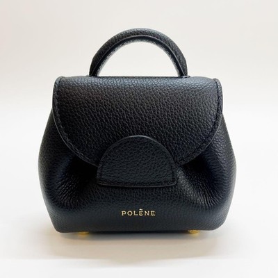 POLENE Numero Un Micro Shoulder Bag Leather bag Black magnetic