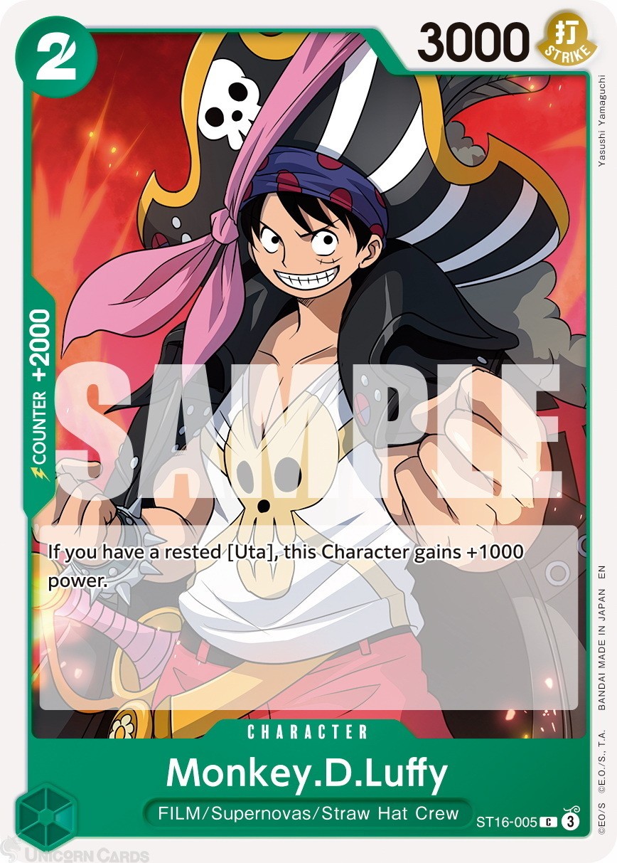 ST16-005 Monkey.D.Luffy : Common Normal English One Piece TCG Card : PRB02: One
