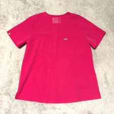 FIGS Catarina Scrub Top Womens Large Pink V-Neck Technical Collection FW1000