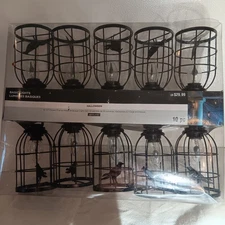 Ashland Halloween 10 C7 Flicker Flame Crow Birdcage Light Set