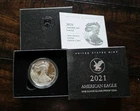 2021-W (Type 2) 1oz .999 Silver American Eagle Proof  w/ Box & COA #3