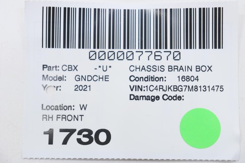2021 JEEP GRAND CHEROKEE L FRONT RIGHT SIDE DOOR CONTROL MODULE OEM 68203030AF - Picture 8 of 8