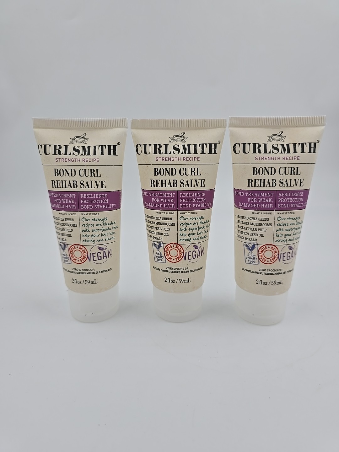 3 X Curlsmith - Bond Curl Rehab Salve, Bond Building Strength Treatment 59ml