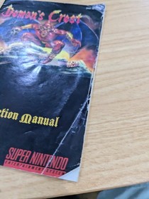 D1 Demon's Crest Instruction Manual (Super Nintendo) Booklet Only Authentic