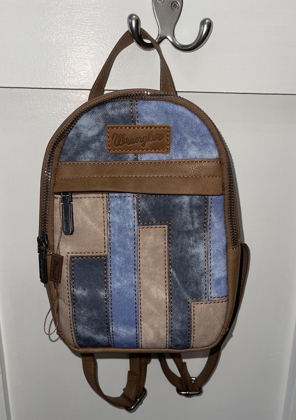 Wrangler Ladies Denim Patchwork Mini Backpack WG1… - image 1