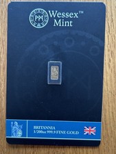 Wessex Mint Britannia 1/200oz Gold Bar – 999.9 Fine Gold – Assay Card