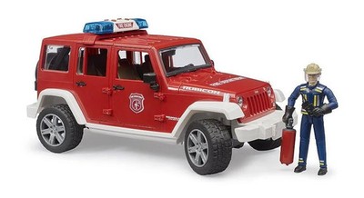 BRUDER Jeep Wrangler Unlimited Rubicon Feuerwehrfahrzeug mit Feuerwehrmann - B102528